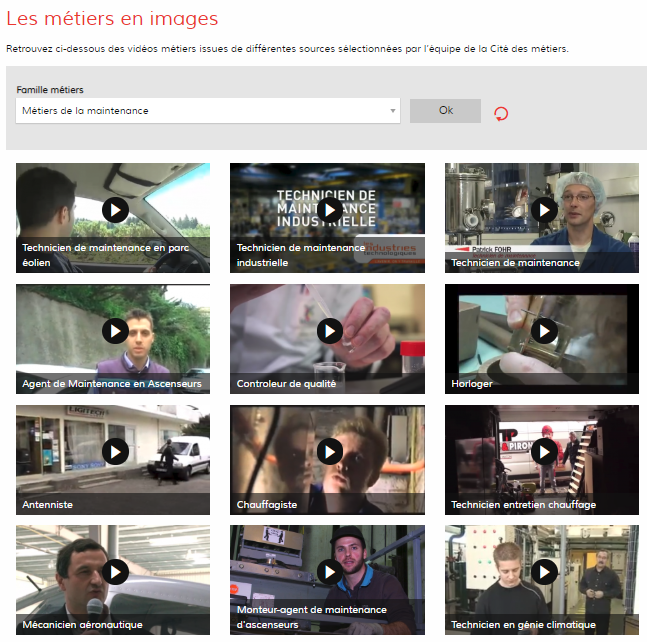 Les métiers en images